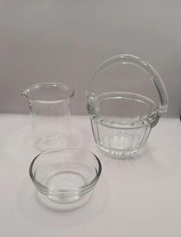 3 Glas Konfitüre-Schälchen Servier-Schale Fingerfood als Set zusammen - Essen