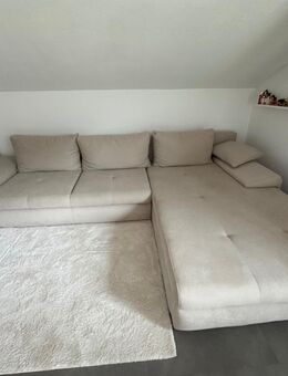 Eckcouch ausziehbar mit Bettkasten in beige - Bad Reichenhall