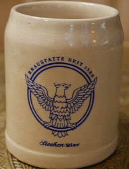 alter Bierkrug aus Keramik , Siechen Bier , Braustätte seit 1520 - Görlitz