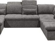 ED EXCITING DESIGN Wohnlandschaft Wayne U-Form mit Bettfunktion, Bettkasten, Arm- und Kopfteilverstellung & 3 Nierenkissen