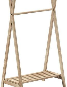 Vipack Kleiderständer Forrest universell einsetzbar, (B/H/T ca. 74x132x50 cm, Eiche massiv geölt), inkl. Schuhgitter und Kleiderstange