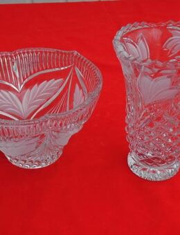Glas Vase +Schale 16 cm satiniert Deko zus. 6,- - Flensburg