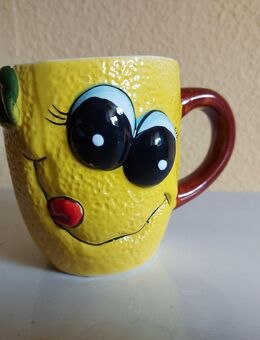 Hübsche und lustige Tasse/Becher mit Kulleraugen, gelb, NEU! - Leipzig Ost