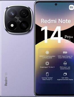 Xiaomi Redmi Note 14 Pro+ 5G Smartphone (16,94 cm/6,67 Zoll, 256 GB Speicherplatz, 200 MP Kamera)
