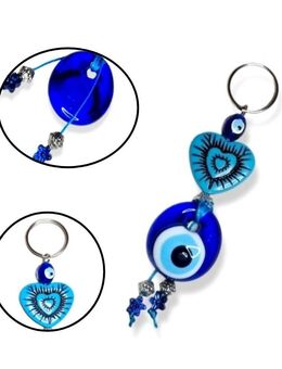 Schlüsselanhänger Nazar Boncuk mit Herz Blaue Auge Auto PKW Dekoration Evil Eye 9,90 €* - Villingen-Schwenningen