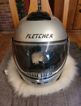 Integralhelm von Fletcher, Silber, Unfallfrei, Gr. 57/58, 1450 gr., gebraucht - Essen