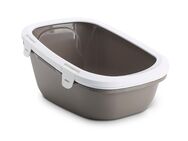 Savic Katzentoilette Simba mit Sieb - warmgrau / weiß