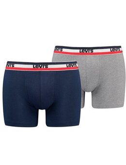 Levi's® Boxershorts LEVIS MEN SPW LOGO BOXER BRIEF ORG 2P (Packung, 2er Pack) mit breitem Logobund