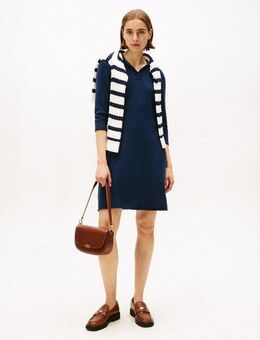 Tommy Hilfiger Strickkleid SOFT WOOL HALF SL F&F POLO DRESS aus reiner Wolle