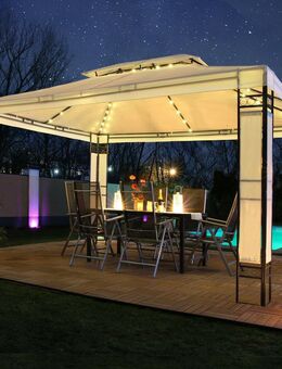 Solar LED - Event Pavillon Partyzelt Garten Gartenzelt Camping Pavilion FARBWAHL - Wuppertal