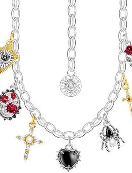 THOMAS SABO Kette mit Anhänger True Romance, mit Zirkonia (synth), Saphir (synth) - mit Süßwasserzuchtperle