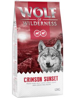 2 x 12 kg Wolf of Wilderness Trockenfutter - getreidefrei - Crimson Sunset - Lamm & Ziege