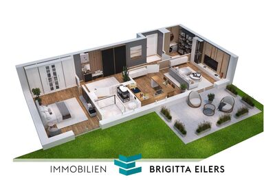 Neubau-Erstbezug! Rollstuhlgerechte EG-Wohnung mit Terrasse, kleinem Garten & Tiefgaragenstellplatz