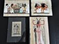 Papyrus Bilder, original ägyptisch, 4 in Ägypten vor 45 Jahren erworbene Bilder, im Glasrahmen, verschiedene Größen in 47137
