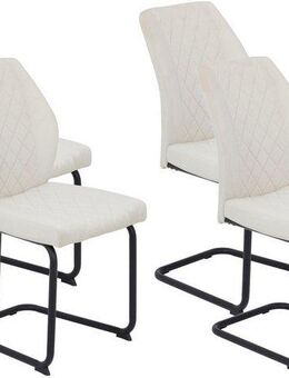 HELA Freischwinger OSLO (Set, 4 St), Freischwinger,Rautensteppung,Microfaser Samtvelour,140kg belastbar