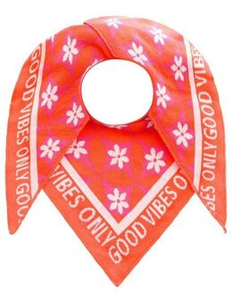 Zwillingsherz Dreieckstuch "Luxury Vibes", Feinstrick, Blumenmotiv, Statement, wärmend