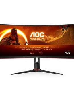 AOC CU34G2XP/BK Curved-Gaming-LED-Monitor (86,4 cm/34 ", 3440 x 1440 px, UWQHD, 1 ms Reaktionszeit, 180 Hz, Höhe, Drehung, Neigung)