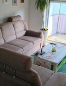 Sofa Garnitur Couch Ecksofa Rundecke in 34134