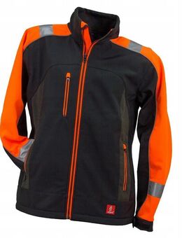 Premium Edition Warn-Softshelljacke mit Reflektoren orange Design1 - Wuppertal