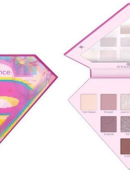 Essence Lidschatten-Palette Superman eyeshadow palette, Hochpigmentiert mit matten, schimmernden und metallischen Texturen.