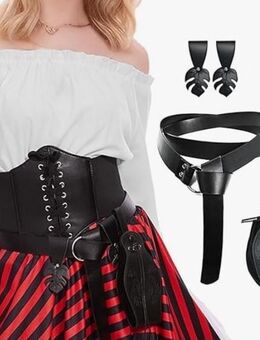 Set: Gürtel, Geldbeutel + Halter, Kostüm, Mittelalter, Pirat ✮NEU✮ - Dresden