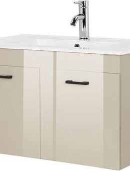welltime Waschtisch Florenz, Breite 60cm, 2 Tür, 2 Fächer, MDF-Front (Komplett-Set), Waschplatz mit 2 Türen,in verschiedenen Farben erhältlich, Badmöbel