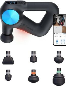 Therabody Massagepistole Theragun PRO Plus Schmerzlinderung, Regeneration, wissensch. erwiesen, Massage-, Vibrations-, Wärmetherapie, Pulsmessung, App-Steuerung