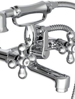 Schütte Wannenarmatur Elk (Set) Mischbatterie Badewanne, Wasserhahn Bad mit Handbrause, Chrom