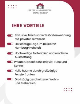 Grünes Wohnglück im Generalsvietel: Einzigartige Gartenwohnung in kernsanierter Stadtvilla! - Hamburg