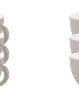 APS Cappuccinotasse 6er Set Cappuccino Tassen -SNUG-, Porzellan, für Heißgetränke aller Art geeignet