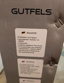 🔥 Gutfels Ölradiator HR 32009 | 2000W | 9 Rippen | 3 Heizstufen | Schwarz 🔥 - Bottrop