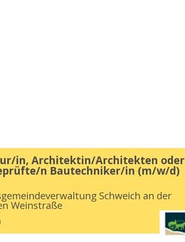 Bauingenieur/in, Architektin/Architekten oder staatlich geprüfte/n Bautechniker/in (m/w/d) - Schweich