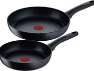 Tefal Pfannen-Set Black Stone, Aluminium (Set, 2-tlg., 1x Bratpfanne Ø 24 cm, 1x Bratpfanne Ø 28 cm, Höhe 5 cm), Aluminium, Mineralia Antihaft, Thermo-Signal, alle Herdarten,Induktion