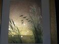 Kunstbild „Schilf mit Vögeln“ mit Rahmen, 27x33 (Foto 15x21)wie Abb. in 82140