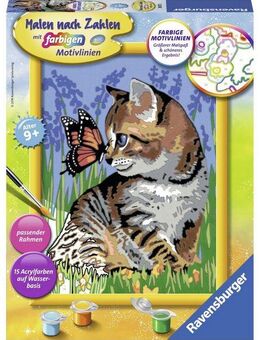 Ravensburger Malen nach Zahlen Katze mit Schmetterling, Made in Europe