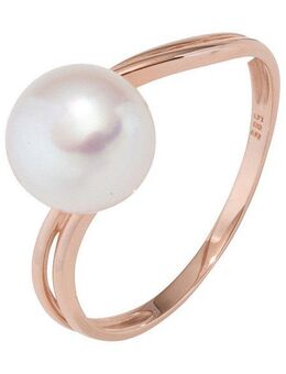 JOBO Perlenring Ring Roségoldring, 585 Roségold mit einer Perle 8,5 mm