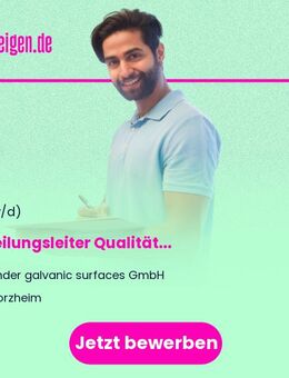 Abteilungsleiter Qualität (m/w/d) - Pforzheim