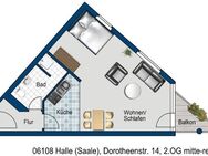So macht wohnen Spaß: praktische 1-Zimmer-Single-Wohnung - Halle (Saale)