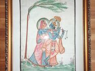 Zeichnung Bild Radha Krishna Liebespaar Hinduismus Indische Gottheit 35x45 - Schwalmtal (Nordrhein-Westfalen)