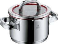 WMF Kochtopf Function 4, Cromargan® Edelstahl Rostfrei 18/10 (2-tlg), wärmereduzierende Griffe, mit 4 Abgießfunktionen, Innenskalierung