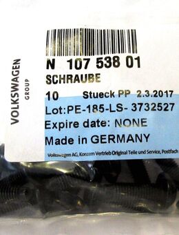 10 Stück - Original VW Schrauben N10753801 / N 107 538 01 - Neu + OVP - Biebesheim (Rhein)