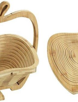 Maximex Obstschale Modell Bambus, Bambus, faltbarer Obstkorb, vielseitig nutzbar als Untersetzer & Schneidebrett