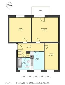 Erstbezug nach Modernisierung: Ansprechende 3-Zimmer Wohnung mit Balkon - Eckernförde