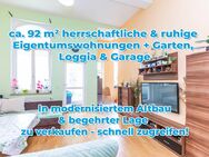 Reuter Immobilien Herrschaftliche ca. 92 m² 4-Raum-Wohnung in ruhiger Lage mit Garage & Gartenanteil - Apolda