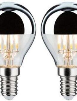 Paulmann LED-Leuchtmittel 4er Pack 4,8 W Tropfen Kopfspiegel silber E14 2700K, E14, 4 St., Warmweiß
