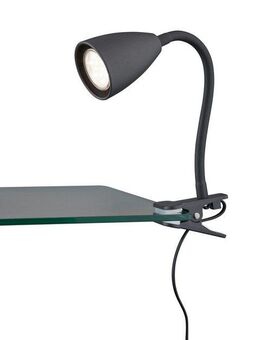 TRIO Leuchten Klemmleuchte WANDA Leselampe mit Klemmhalterung exkl. 1xGU10 max 10W Schnurschalter, Ein-/Ausschalter, Leuchtmittel wechselbar, warmweiß - kaltweiß, flexibel verstellbar, ideal für Büro Regal Schreibtisch Arbeitsplatz