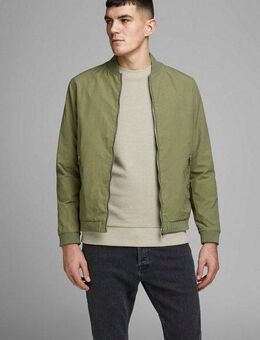 Jack & Jones Bomberjacke JJERUSH mit geripptem Kragen und Taschen unifarben, modisch, regular fit, Polyester, Rundhals