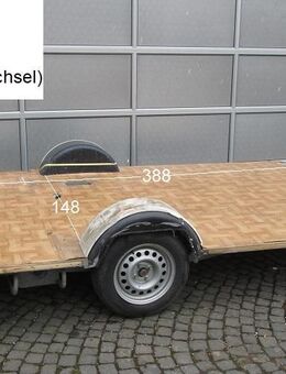 Plattformanhänger 1000kg ca 388 x 200, mit Brief, ZdR 148, ideal für TINY House, Quad- Zweirad-Maschinentransporter etc. (Knaus Azur 400 BJ 92) - Schotten Zentrum