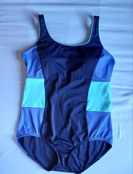 BADEANZUG – durchgehend gefüttert – Soft-Cups - Größen 46 und 48 – Größen L und XL - marine royalblau türkis  – Vollfutter - LANDS END - 1 Stück - Timmendorfer Strand
