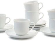 Retsch Arzberg Espressotasse Bianca, Porzellan, 6 Tassen, 6 Untertassen